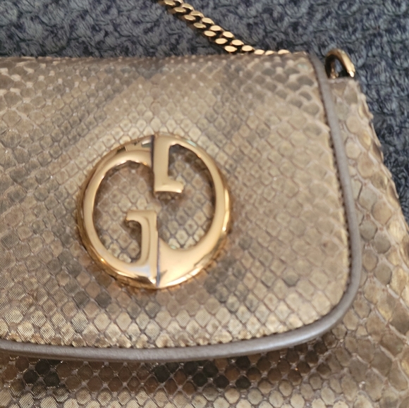 GORGEOUS VINTAGE PYTHON SNAKE CROSSBODY GUCCI BAG - Picture 3 of 16